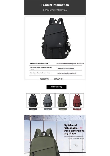 Ovozı Ortaokul Üniversite Okul Çantası Günlük Omuz Çantası (Yurt Dışından) fiyatları