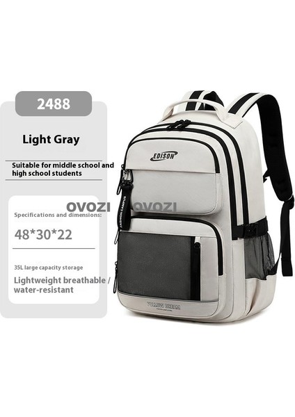 Ovozı Ortaokul Üniversite Okul Çantası Günlük Omuz Çantası Büyük Kapasiteli Seyahat Çantası (Yurt Dışından)