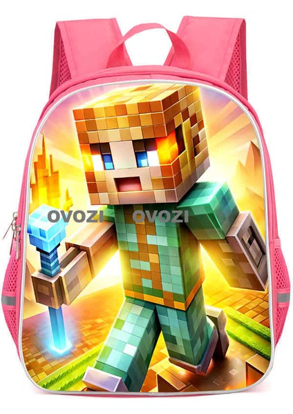 Ovozı 33CM Minecraft Öğrenci Okul Çantası Rahat Omuz Çantası (Yurt Dışından)