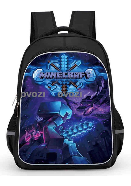 Ovozı 40CM Minecraft Öğrenci Okul Çantası Rahat Omuz Çantası (Yurt Dışından)