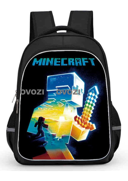 Ovozı 40CM Minecraft Öğrenci Okul Çantası Rahat Omuz Çantası (Yurt Dışından)