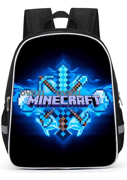 Ovozı 33CM Minecraft Öğrenci Okul Çantası Rahat Omuz Çantası (Yurt Dışından)