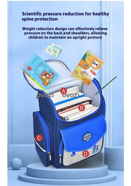 Ovozı 38CM Büyük Kapasiteli Öğrenci Okul Çantası Günlük Omuz Çantası (Yurt Dışından) modelleri