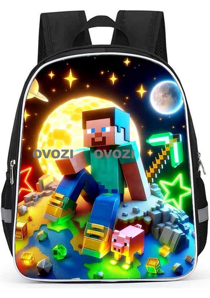 Ovozı 33CM Minecraft Öğrenci Okul Çantası Rahat Omuz Çantası (Yurt Dışından)
