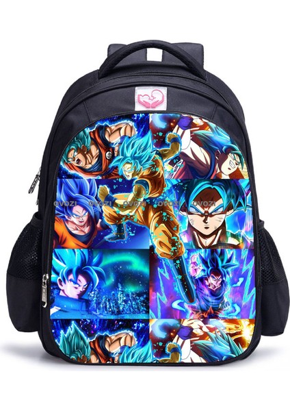 Ovozı 35CM Dragon Ball Büyük Kapasiteli Öğrenci Okul Çantası Günlük Omuz Çantası (Yurt Dışından)