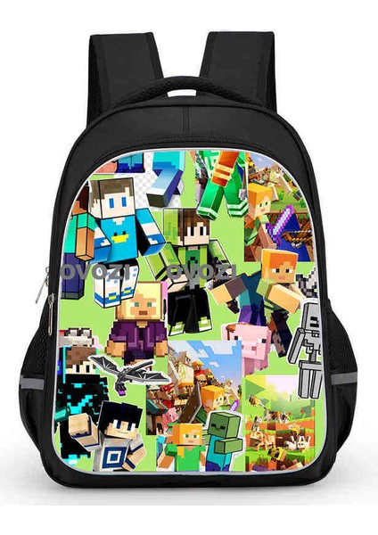 Ovozı 40CM Minecraft Öğrenci Okul Çantası Rahat Omuz Çantası (Yurt Dışından)