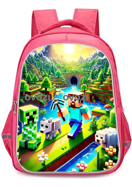 Ovozı 40CM Minecraft Öğrenci Okul Çantası Rahat Omuz Çantası (Yurt Dışından)