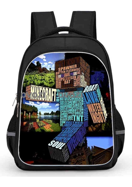 Ovozı 40CM Minecraft Öğrenci Okul Çantası Rahat Omuz Çantası (Yurt Dışından)