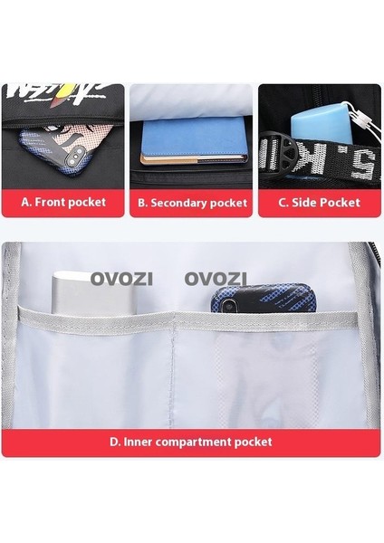 Ovozı 45CM Büyük Kapasiteli Karikatür Öğrenci Okul Çantası Eğlence Omuz Çantası (Yurt Dışından) modelleri