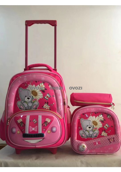 Ovozı 42CM Öğrenci Arabası Çanta Seti Altta 6 Küçük Tekerlek (Yurt Dışından)