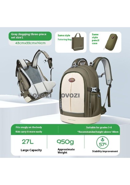 Ovozı Öğrenci Okul Çantası 3'lü Set (Yurt Dışından)