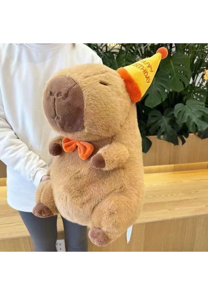 Ovozı 25CM Sevimli Capya Su Yunusu Peluş Oyuncak Bebek Bebek Yastık Hediye (Yurt Dışından)
