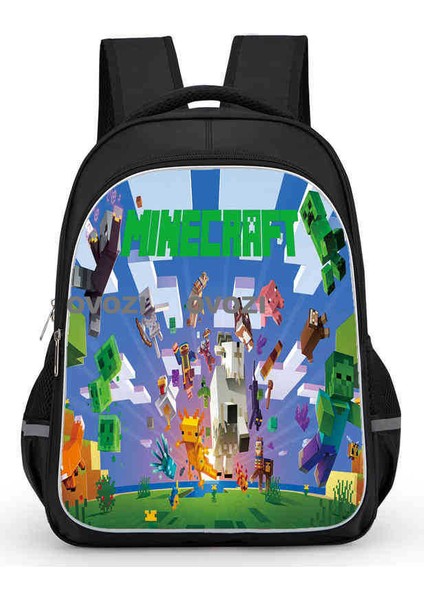Ovozı 40CM Minecraft Öğrenci Okul Çantası Rahat Omuz Çantası (Yurt Dışından)