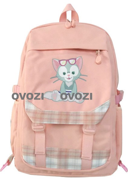 Ovozı 45CM Büyük Kapasiteli Karikatür Öğrenci Okul Çantası Eğlence Omuz Çantası (Yurt Dışından)