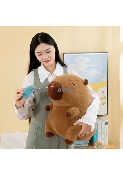 Ovozı 30CM Sevimli Capya Su Yunusu Peluş Oyuncak Bebek Bebek Yastık Hediye (Yurt Dışından)