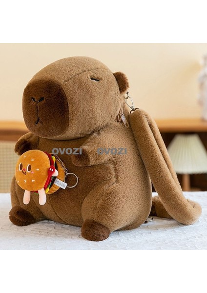 Ovozı 33CM Sevimli Capya Su Yunusu Peluş Omuz Çantası Peluş Oyuncak Bebek Bebek Yastık Hediye (Yurt Dışından)
