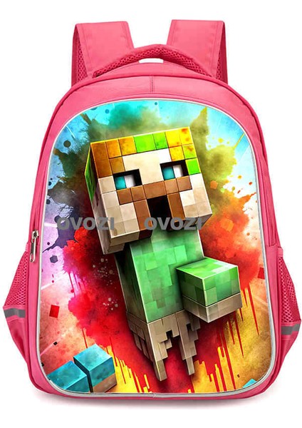 Ovozı 40CM Minecraft Öğrenci Okul Çantası Rahat Omuz Çantası (Yurt Dışından)