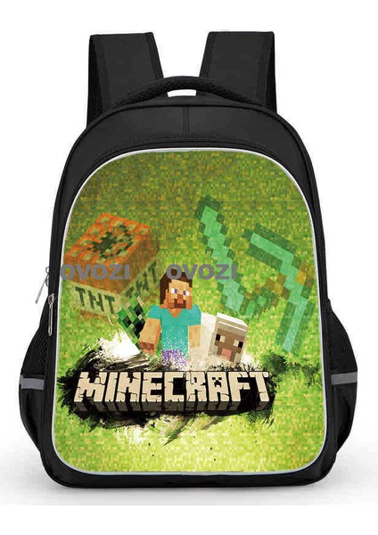 Ovozı 40CM Minecraft Öğrenci Okul Çantası Rahat Omuz Çantası (Yurt Dışından)