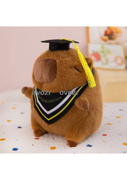 Ovozı 25CM Sevimli Capya Su Yunusu Peluş Oyuncak Bebek Bebek Yastık Hediye (Yurt Dışından)