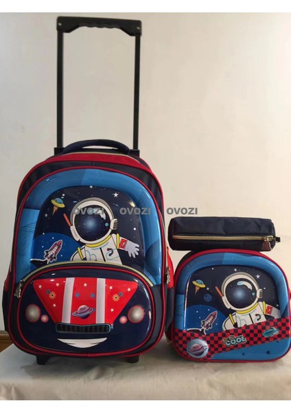 Ovozı 42CM Öğrenci Arabası Çanta Seti Altta 6 Küçük Tekerlek (Yurt Dışından)