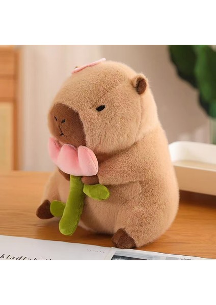 Ovozı 25CM Sevimli Capya Su Yunusu Peluş Oyuncak Bebek Bebek Yastık Hediye (Yurt Dışından)