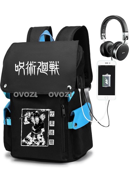 Ovozı USB Şarj Portlu Büyük Kapasite Ortaokul Lise Üniversite Okul Çantası Eğlence Omuz Çantası (Yurt Dışından)