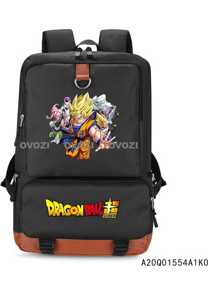 Ovozı 43CM Dragon Ball Karikatür Öğrenci Okul Çantası Günlük Omuz Çantası (Yurt Dışından)