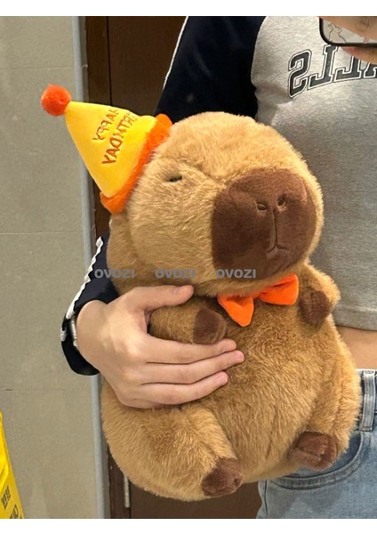 Ovozı 45CM Sevimli Capya Su Yunusu Peluş Oyuncak Bebek Bebek Yastık Hediye (Yurt Dışından)