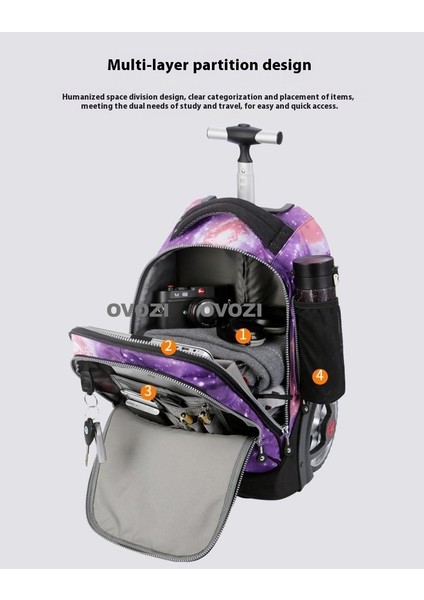 Ovozı Ortaokul Öğrencileri Üniversite Öğrencileri Yetişkin Arabası Çantaları Büyük Tekerlekler Büyük Kapasiteli Su Geçirmez (Yurt Dışından) fiyatları