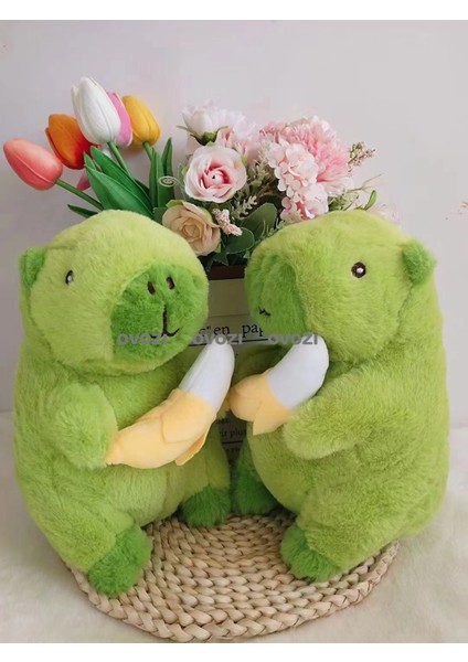 Ovozı 25CM Sevimli Capya Su Yunusu Peluş Oyuncak Bebek Bebek Yastık Hediye (Yurt Dışından)