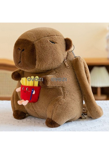 Ovozı 33CM Sevimli Capya Su Yunusu Peluş Omuz Çantası Peluş Oyuncak Bebek Bebek Yastık Hediye (Yurt Dışından)