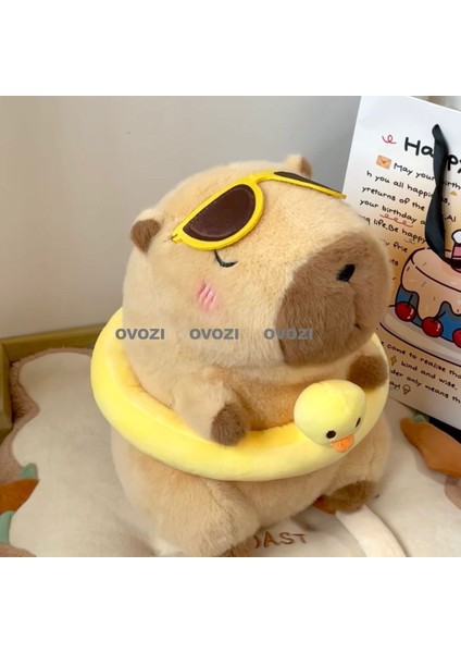 Ovozı 45CM Sevimli Capya Su Yunusu Peluş Oyuncak Bebek Bebek Yastık Hediye (Yurt Dışından)