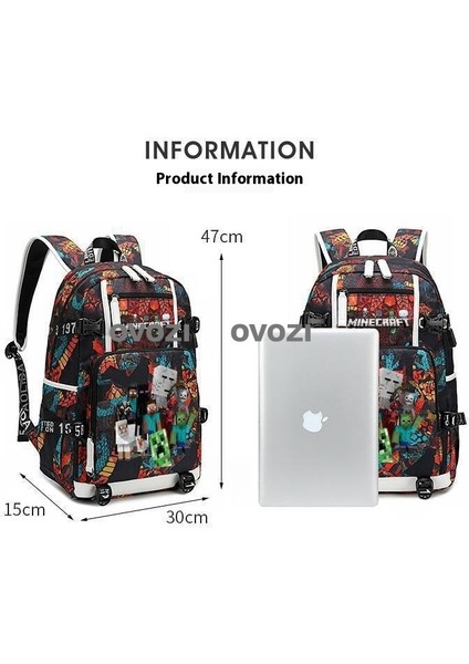 Ovozı USB Şarj Portlu Büyük Kapasite Ortaokul Lise Üniversite Okul Çantası Eğlence Omuz Çantası (Yurt Dışından) fiyatları