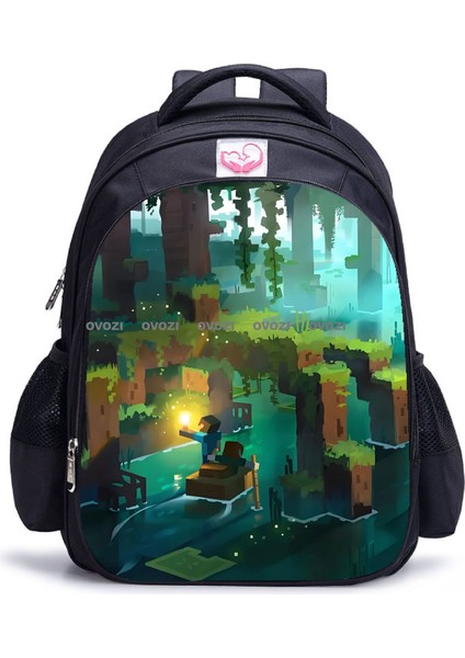 Ovozı 35CM Benim Dünyam Okul Çantası Büyük Kapasiteli Öğrenci Okul Çantası Günlük Omuz Çantası (Yurt Dışından)