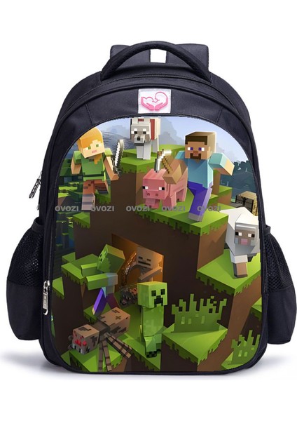 Ovozı 39CM Benim Dünyam Okul Çantası Büyük Kapasiteli Öğrenci Okul Çantası Günlük Omuz Çantası (Yurt Dışından)
