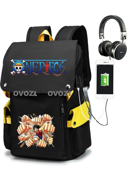 Ovozı USB Şarj Portlu Büyük Kapasite Ortaokul Lise Üniversite Okul Çantası Eğlence Omuz Çantası (Yurt Dışından)