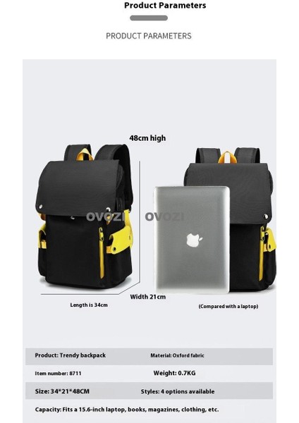 Ovozı USB Şarj Portlu Büyük Kapasite Ortaokul Lise Üniversite Okul Çantası Eğlence Omuz Çantası (Yurt Dışından) modelleri