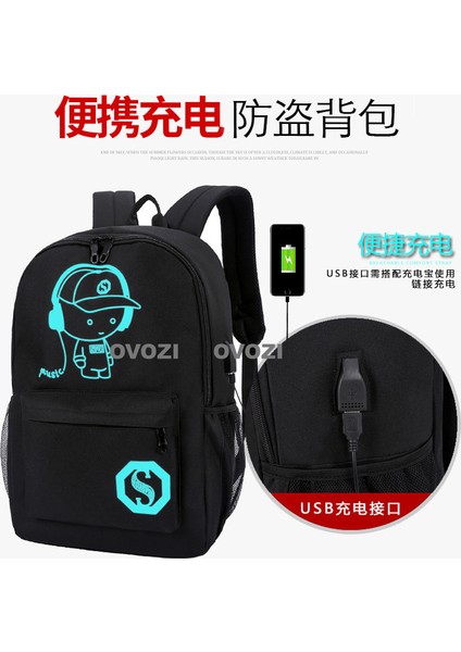 Ovozı USB Şarj Portlu Büyük Kapasite Ortaokul Lise Üniversite Okul Çantası Eğlence Omuz Çantası (Yurt Dışından) fiyatları