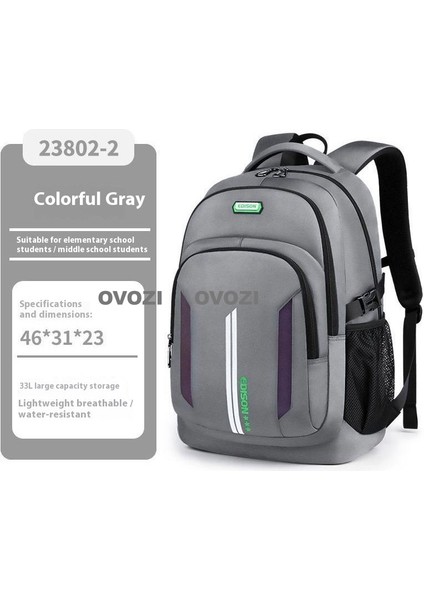 Ovozı Ortaokul Üniversite Okul Çantası Günlük Omuz Çantası Büyük Kapasiteli Seyahat Çantası (Yurt Dışından)