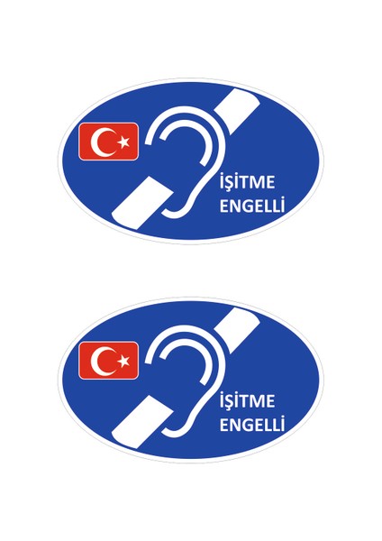 Işitme Engelli Oto Sticker Araç Etiketi 2 Adet