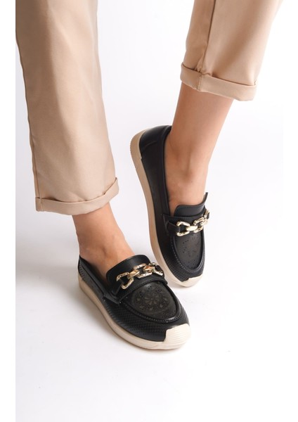 Layla Bağcıksız Çiçek Desenli Kadın Ortopedik Babet Siyah fiyatları