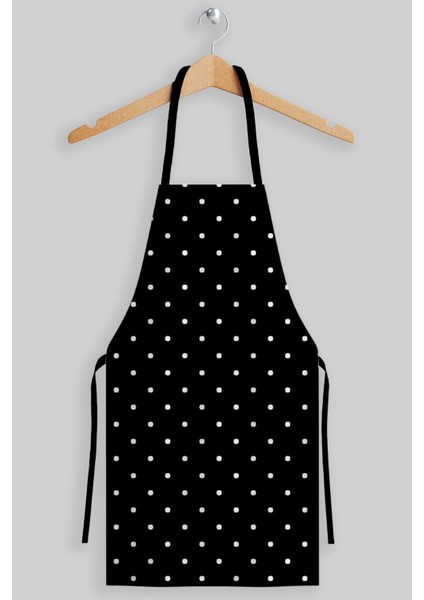 Şık Siyah Beyaz Puantiyeli Mutfak Önlüğü, Pratik ve Zarif Tasarım