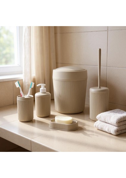 5 Parça Banyo Seti Krem