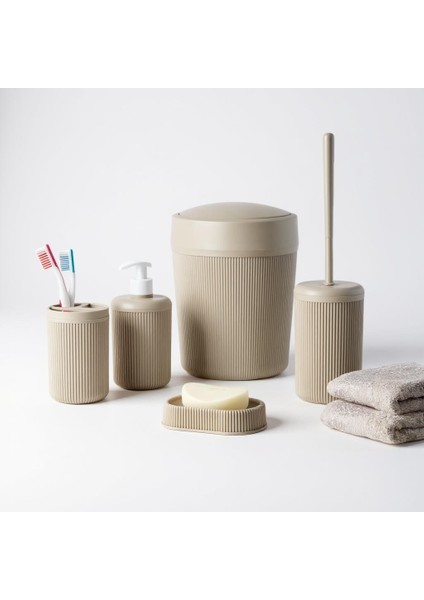 5 Parça Banyo Seti Krem modelleri