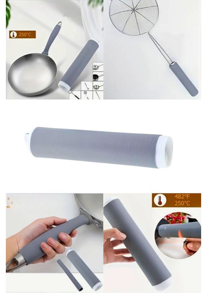 Gri Silikon Tencere ve Tava Sap Tutma Koruma Aparatı, Mutfak Için Ideal Seçim