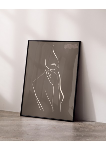 Poster , Line Art, Çerçevesiz Poster, Dijital Baskı, Soyut Kadın Figürü , Çizgi Sanatı
