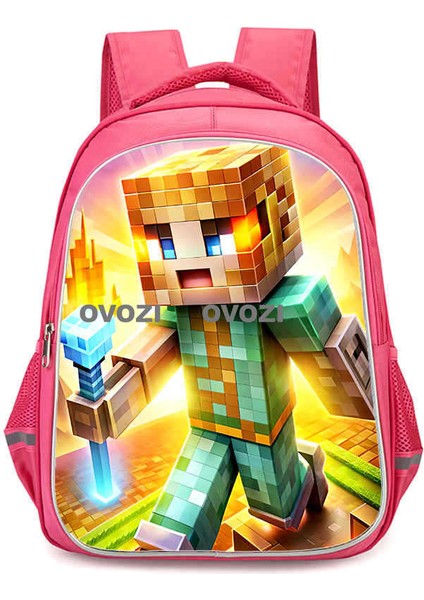 Ovozı 40CM Minecraft Öğrenci Okul Çantası Rahat Omuz Çantası (Yurt Dışından)
