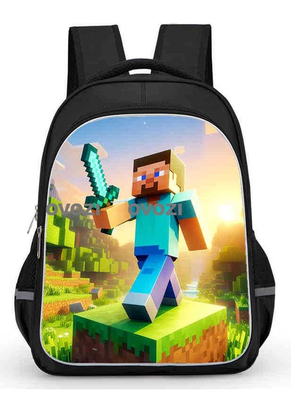 Ovozı 40CM Minecraft Öğrenci Okul Çantası Rahat Omuz Çantası (Yurt Dışından)