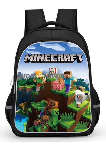 Ovozı 40CM Minecraft Öğrenci Okul Çantası Rahat Omuz Çantası (Yurt Dışından)
