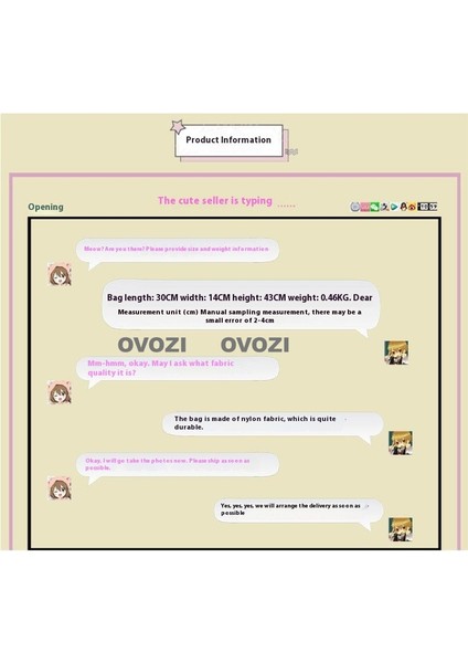 Ovozı Öğrenci Okul Çantası Günlük Omuz Çantası (Yurt Dışından) fiyatları